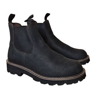 Ariat Fatbaby Boots Shoes Women Size 9.5 Black Leather Chelsea Lug Sole 10046894